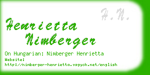 henrietta nimberger business card